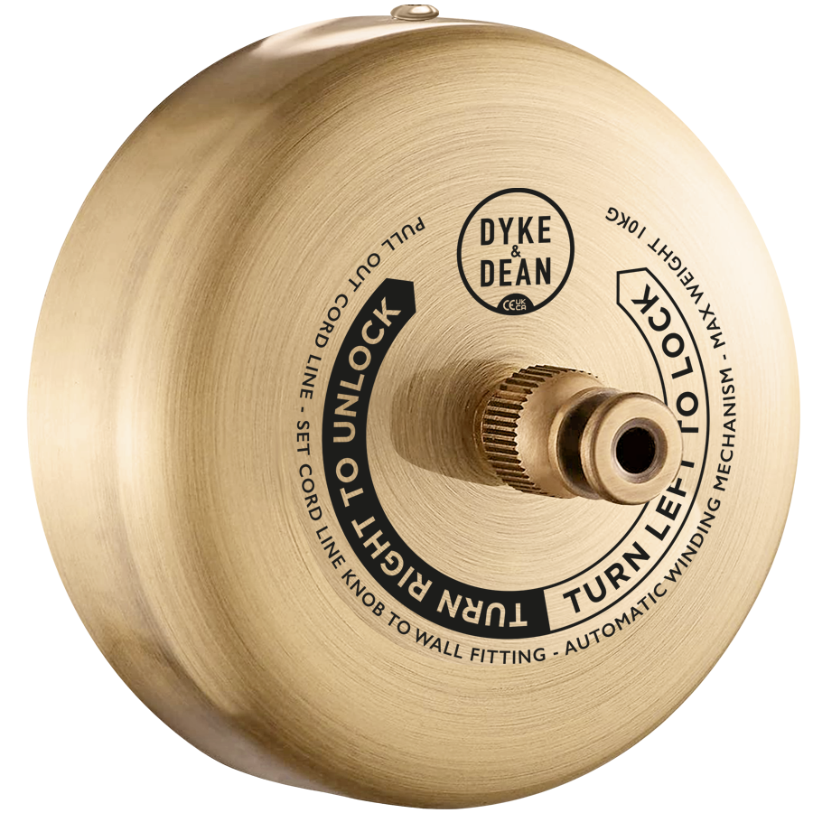 HOTEL RETRACTABLE CLOTHING LINE BRUSHED BRASS