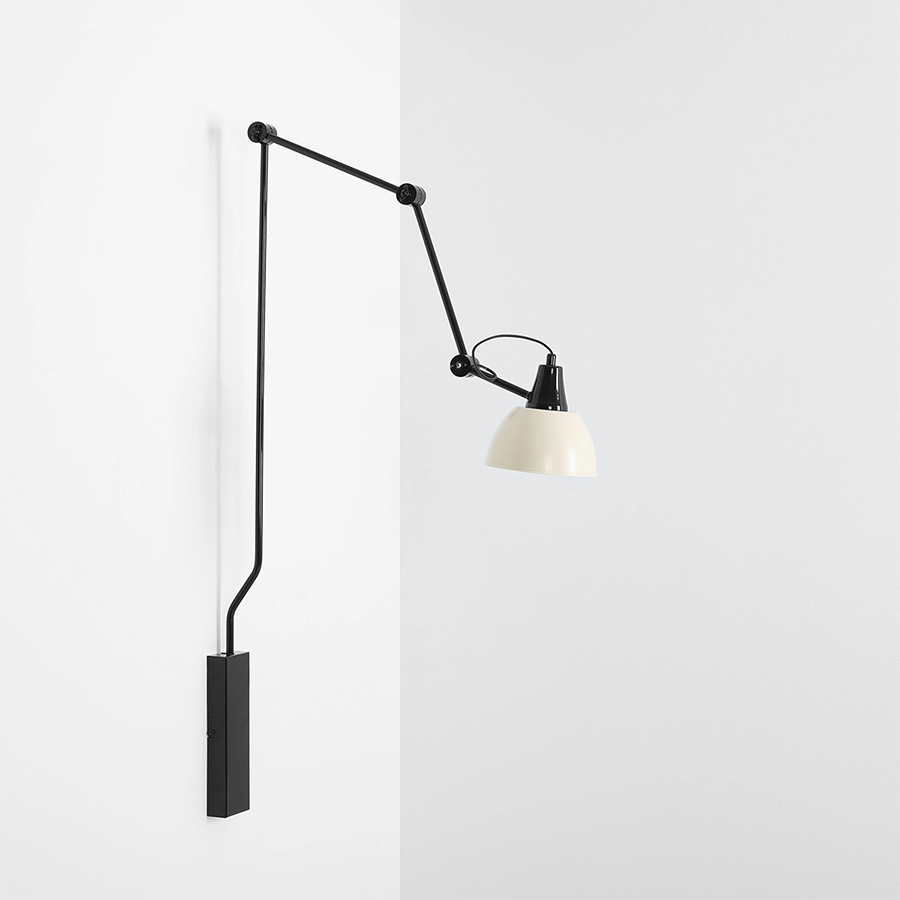 AIDA WALL AND CEILING LONG ADJUSTABLE ARM LIGHT SHADE CREAM - DYKE & DEAN