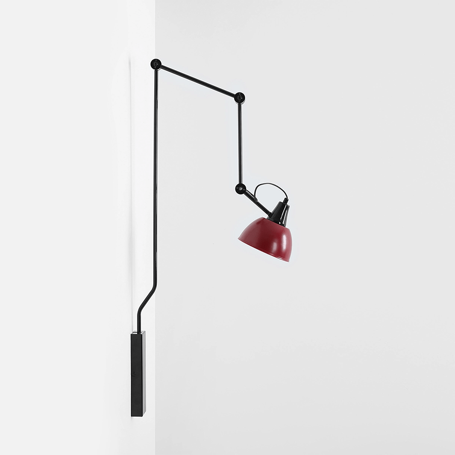 AIDA WALL AND CEILING LONG ADJUSTABLE ARM LIGHT SHADE RED WINE - DYKE & DEAN