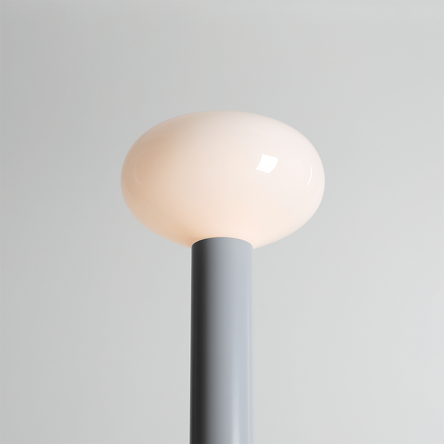FLO OPAL GLASS ORB FLOOR LIGHT GREY - DYKE & DEAN