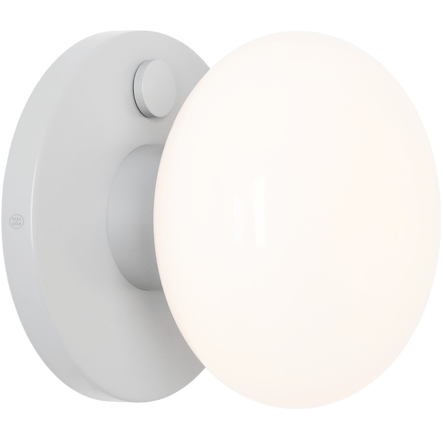 FLO OPAL GLASS ORB SWITCH WALL LIGHT GREY - DYKE & DEAN