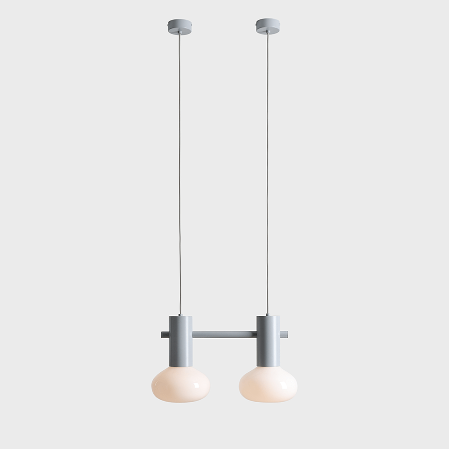 FLO SUSPENSION PENDANT 2 OPAL GLASS LIGHT GREY - DYKE & DEAN