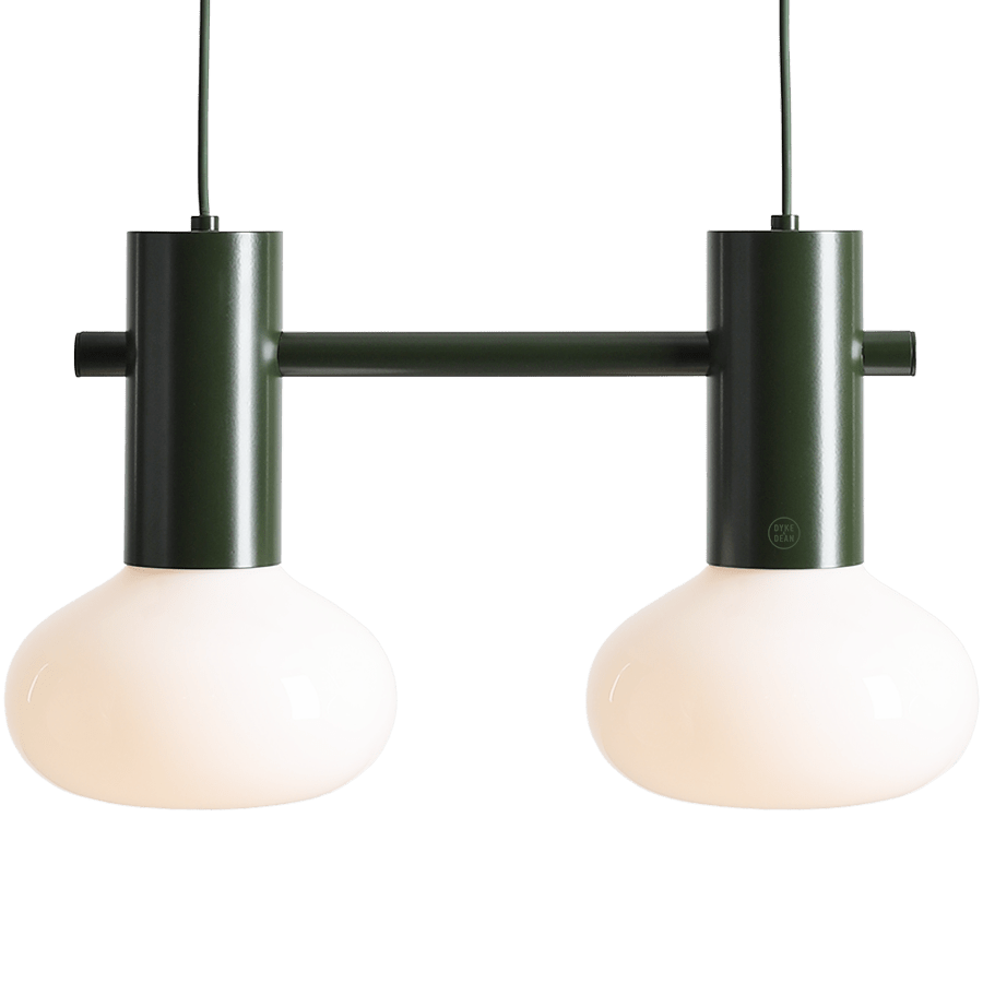 FLO SUSPENSION PENDANT 2 OPAL GLASS LIGHT MOSS GREEN - DYKE & DEAN