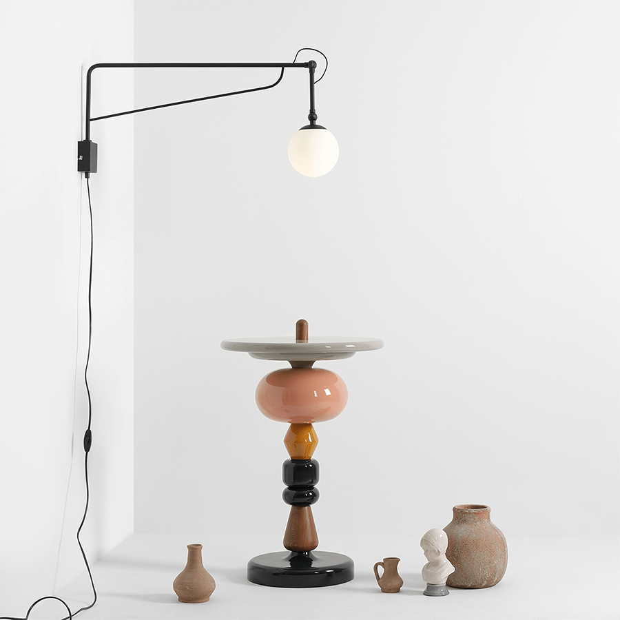 FUNCTIONAL ADJUSTABLE LONG WALL ARM LIGHT BLACK - DYKE & DEAN