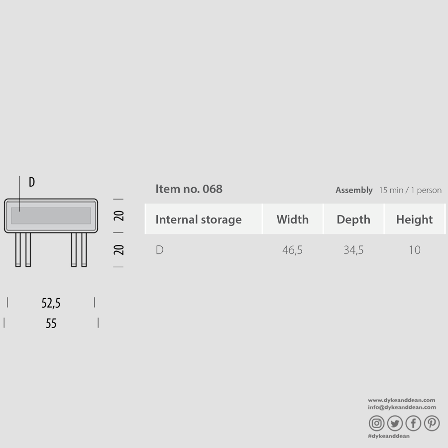 GAZZDA FINA BEDSIDE TABLE WHITE - DYKE & DEAN