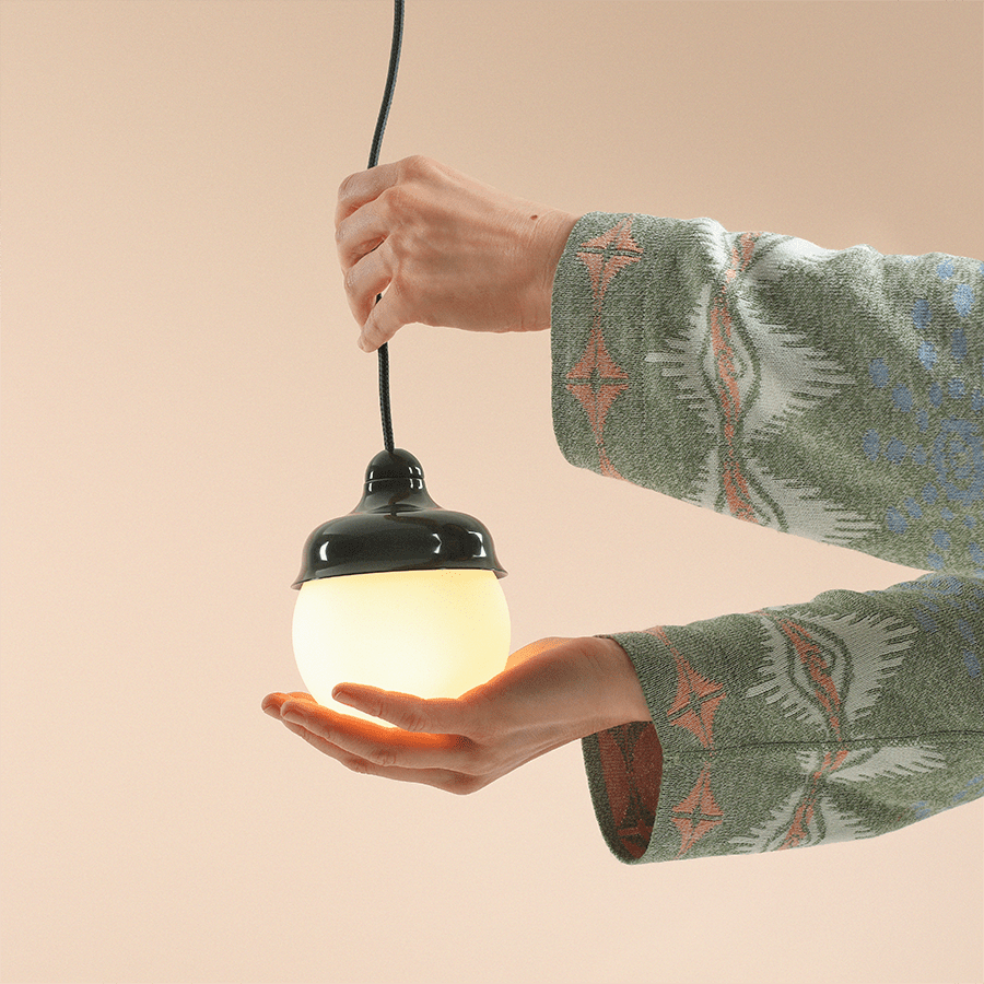 HANGING PENDANT GLOBE LIGHT DEEP GREEN - DYKE & DEAN