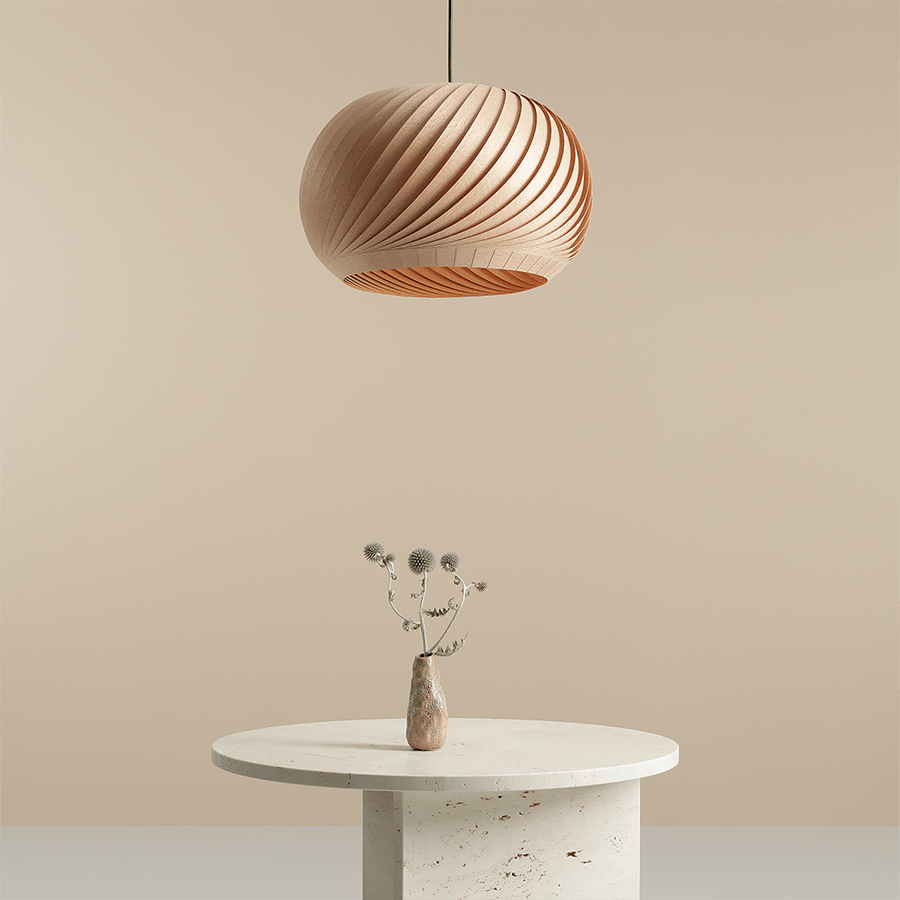 NATURE BEECH WOOD PENDANT LIGHT MEDIUM - DYKE & DEAN