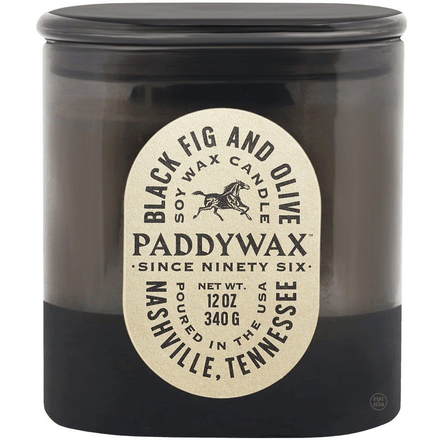 PADDYWAX VISTA LARGE BLACK GLASS CANDLE BLACK FIG & OLIVE DYKE & DEAN