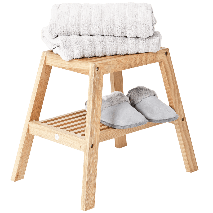 SLATTED BATH STOOL NATURAL OAK DYKE DEAN