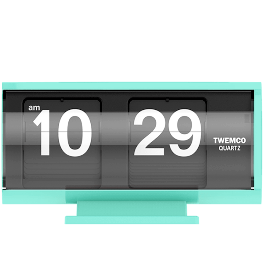 TWEMCO FLIP CLOCK AQUA GREEN QT30 - DYKE & DEAN