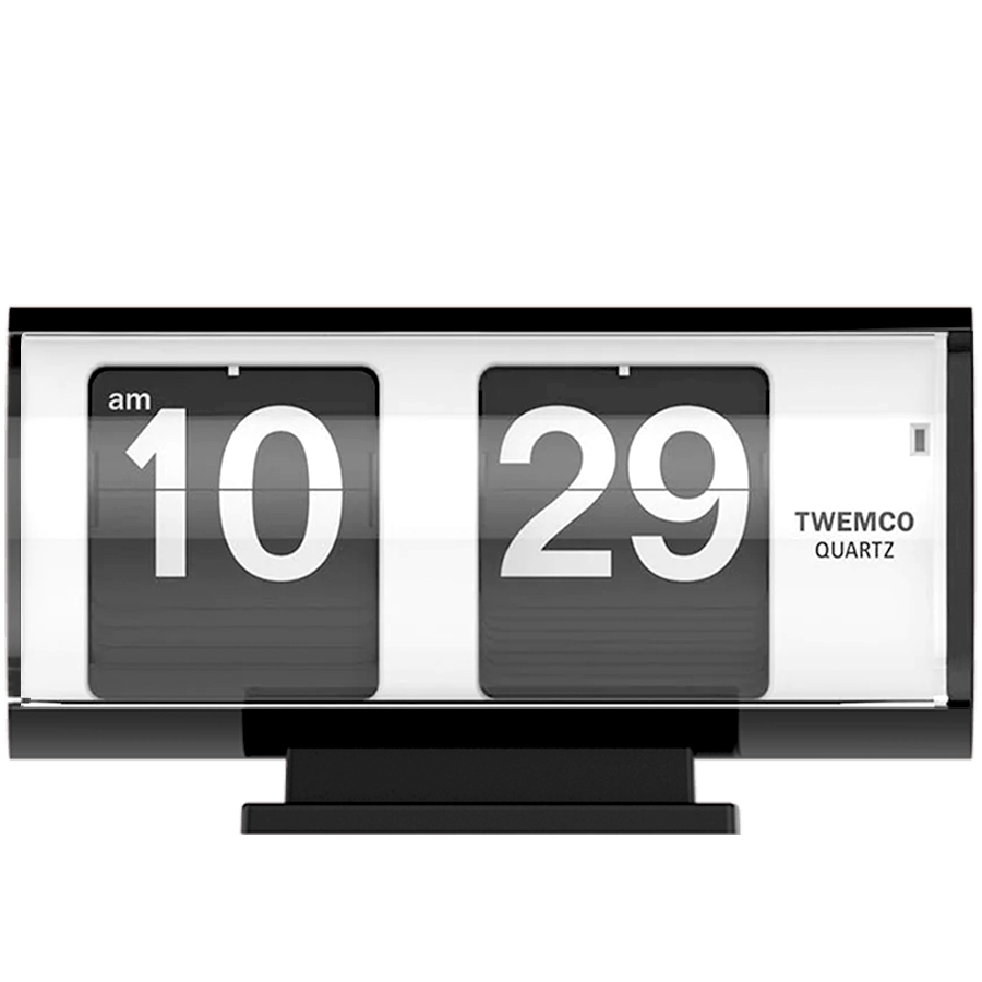 TWEMCO SMALL FLIP CLOCK QT 30T BLACK WHITE DYKE DEAN