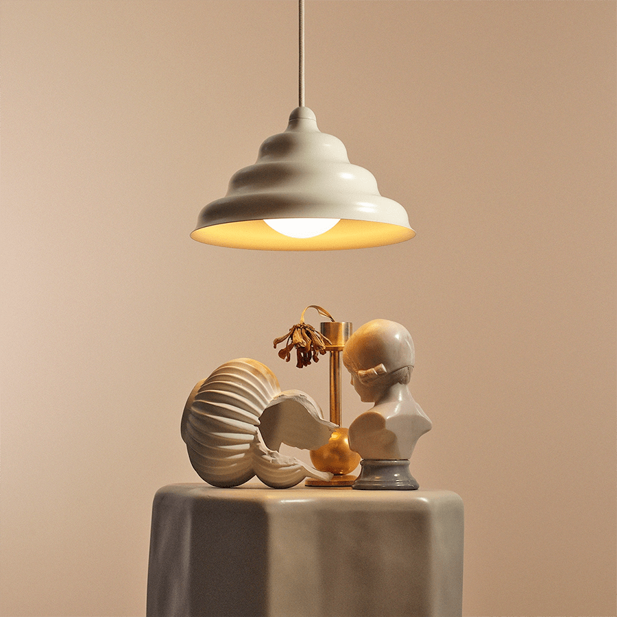 WAVE HANGING PENDANT LIGHT CREAM L - DYKE & DEAN