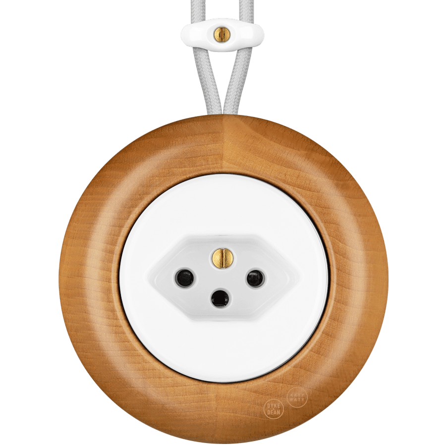 WOODEN PORCELAIN SURFACE MOUNTED FAGUS SOCKET SWISS