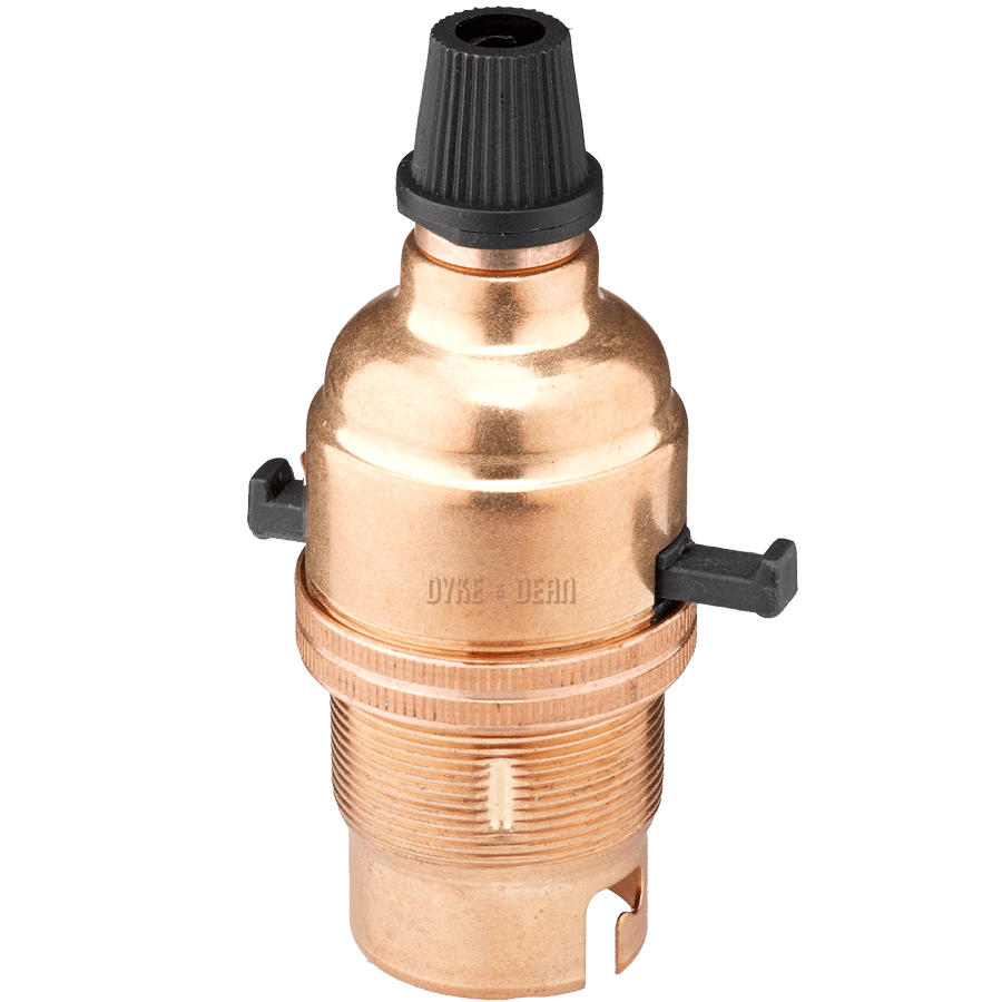 BAYONET LIGHT SWITCHED BULB HOLDER COPPER DYKE DEAN