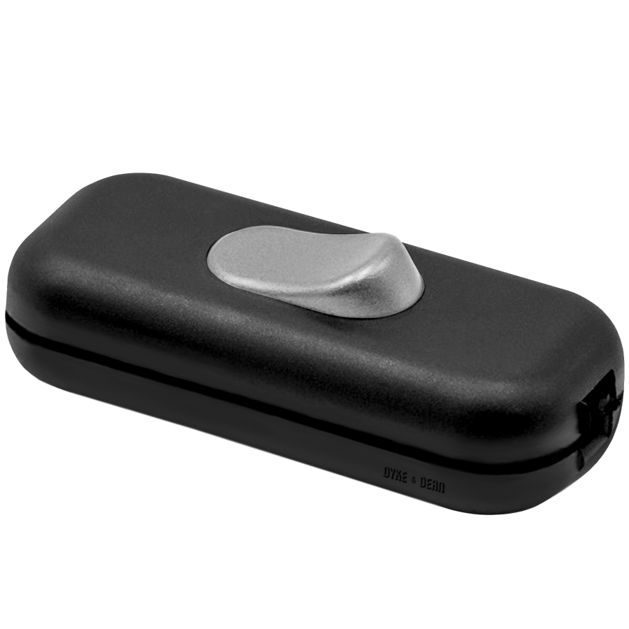 BLACK BASIC INLINE CABLE LAMP SWITCH GREY DYKE & DEAN