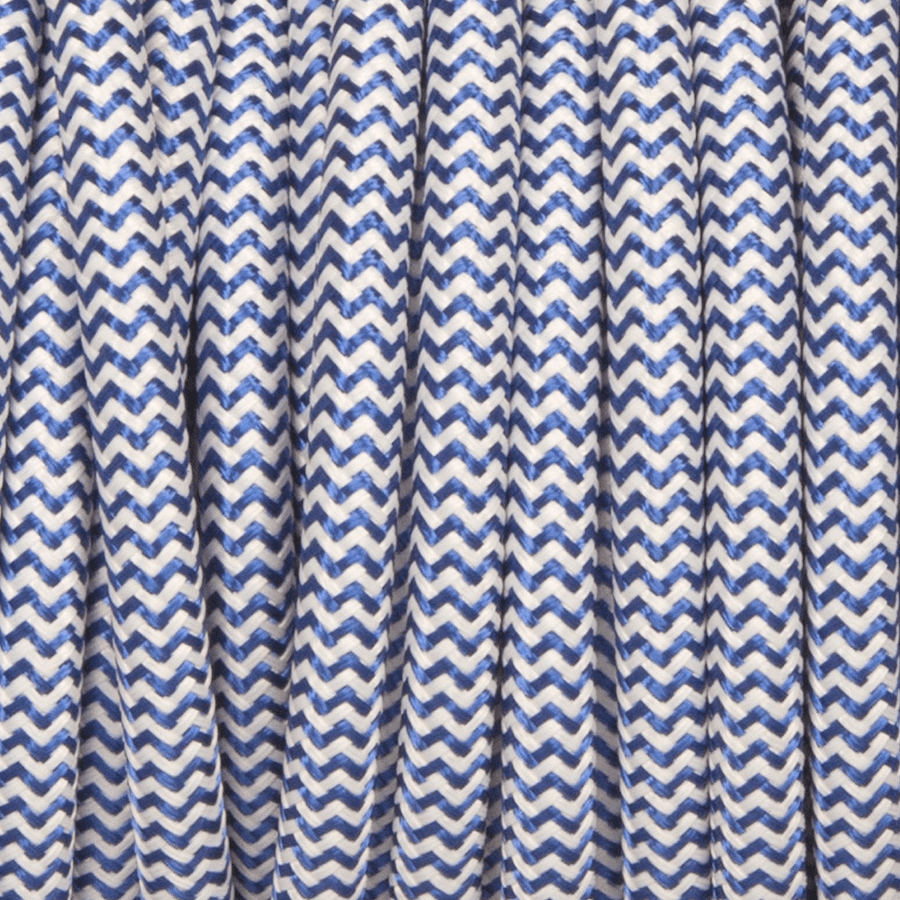 BLUE & WHITE ZIG ZAG SOLID FABRIC CABLE - FABRIC CABLE - DYKE & DEAN  - Homewares | Lighting | Modern Home Furnishings
