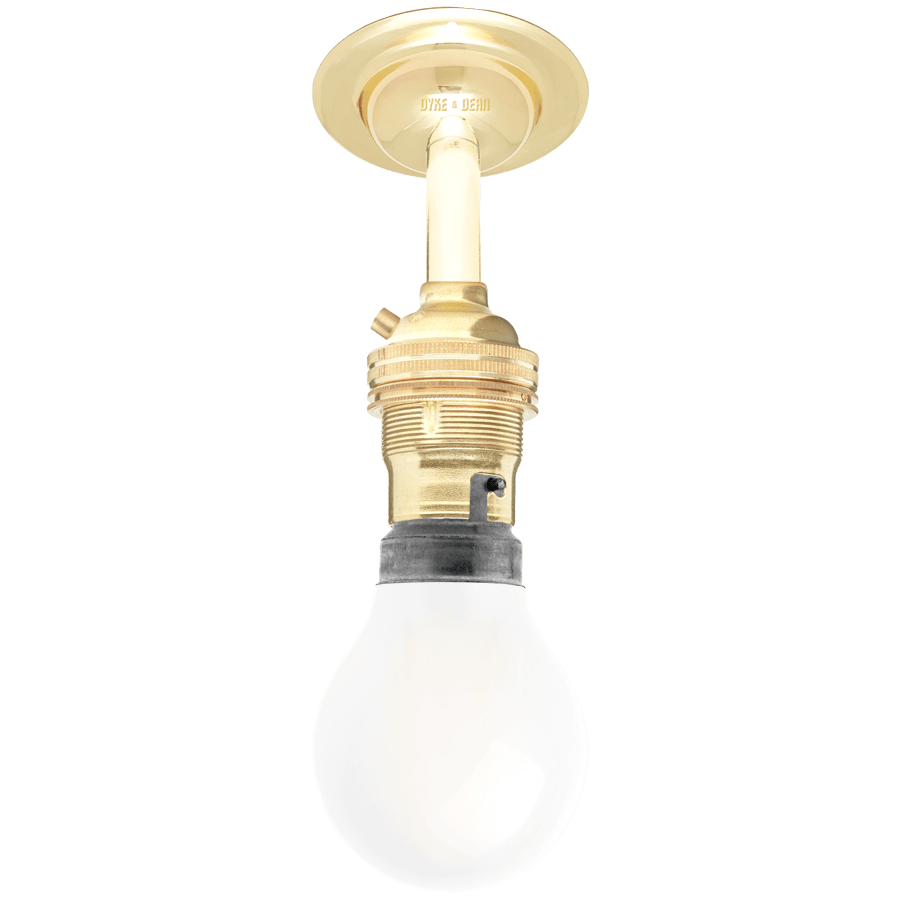 BRASS FIXED EXTENDED BAYONET WALL BULB HOLDER