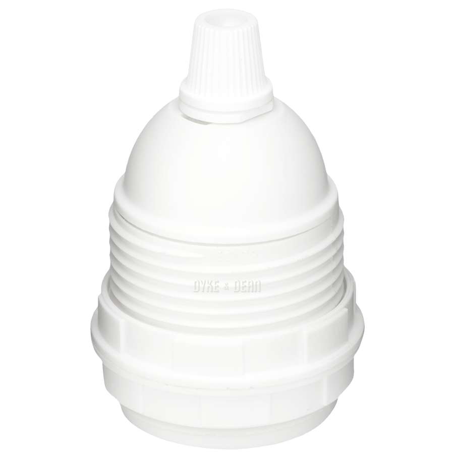 CLAMP SHADE RINGS WHITE E27 BULB HOLDER DYKE DEAN
