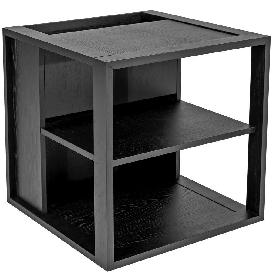 Black cube end table discount