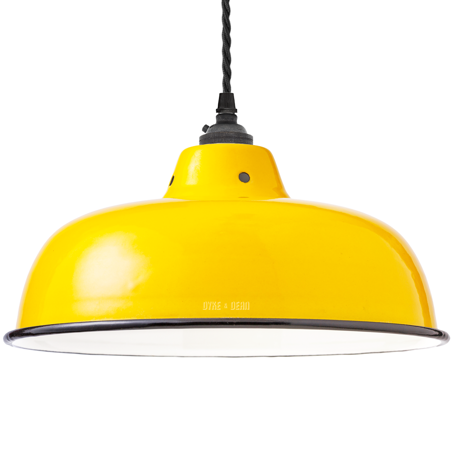 ENAMEL YELLOW NECK VENT SHADE - LAMPSHADES - DYKE & DEAN  - Homewares | Lighting | Modern Home Furnishings