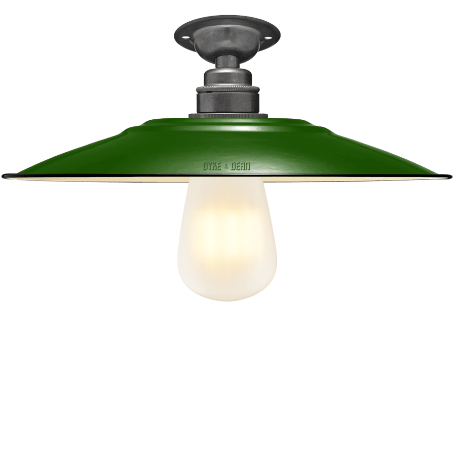 FIXED FLAT GREEN ENAMEL SHADE