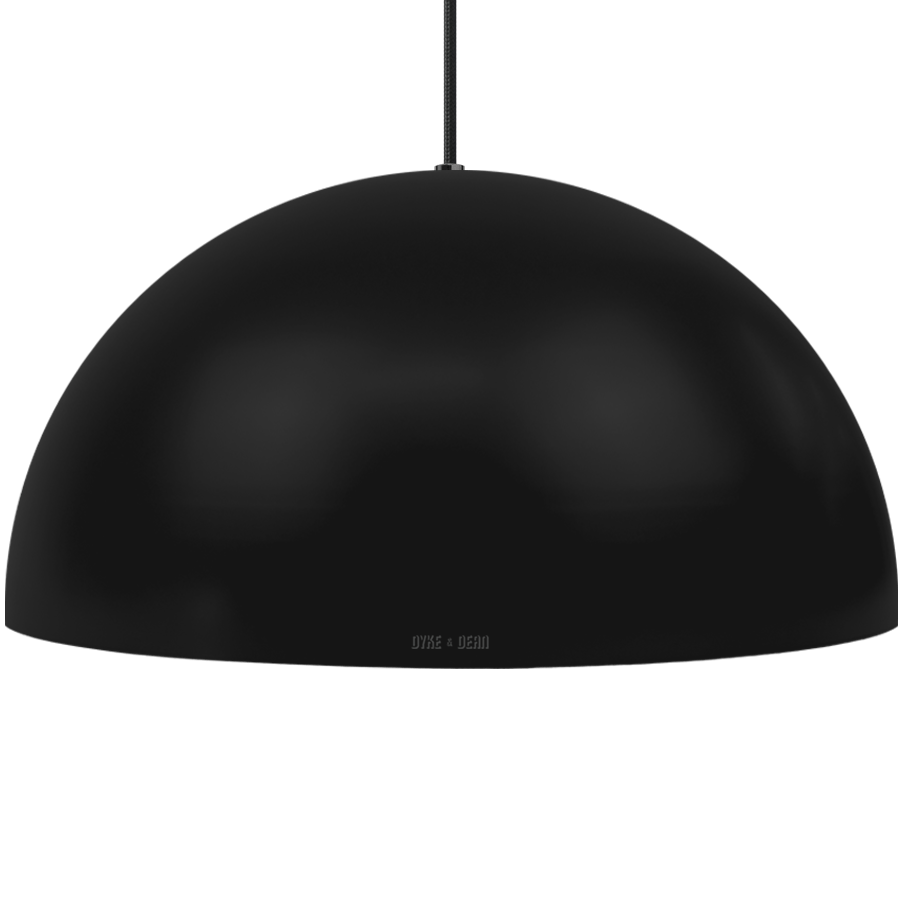 HEMISPHERE DOME PENDANT LIGHT BLACK 600MM DYKE DEAN