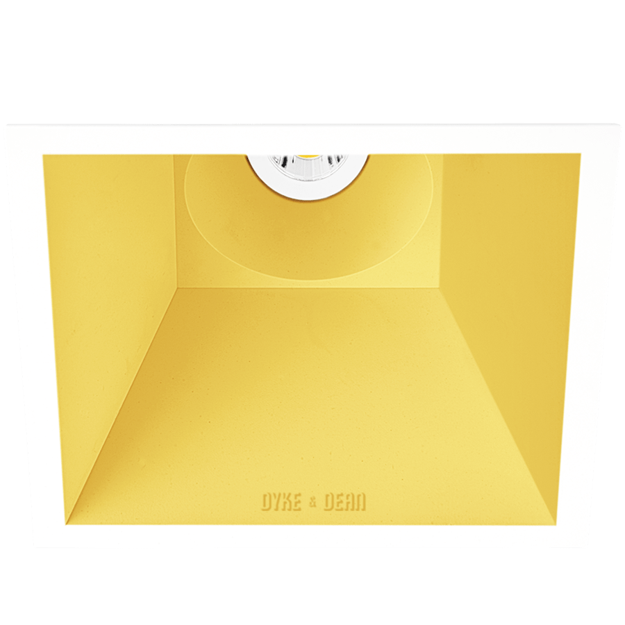LEX ECO CEILING RECESSED LIGHTS SQUARE WHITE GOLD - DYKE & DEAN