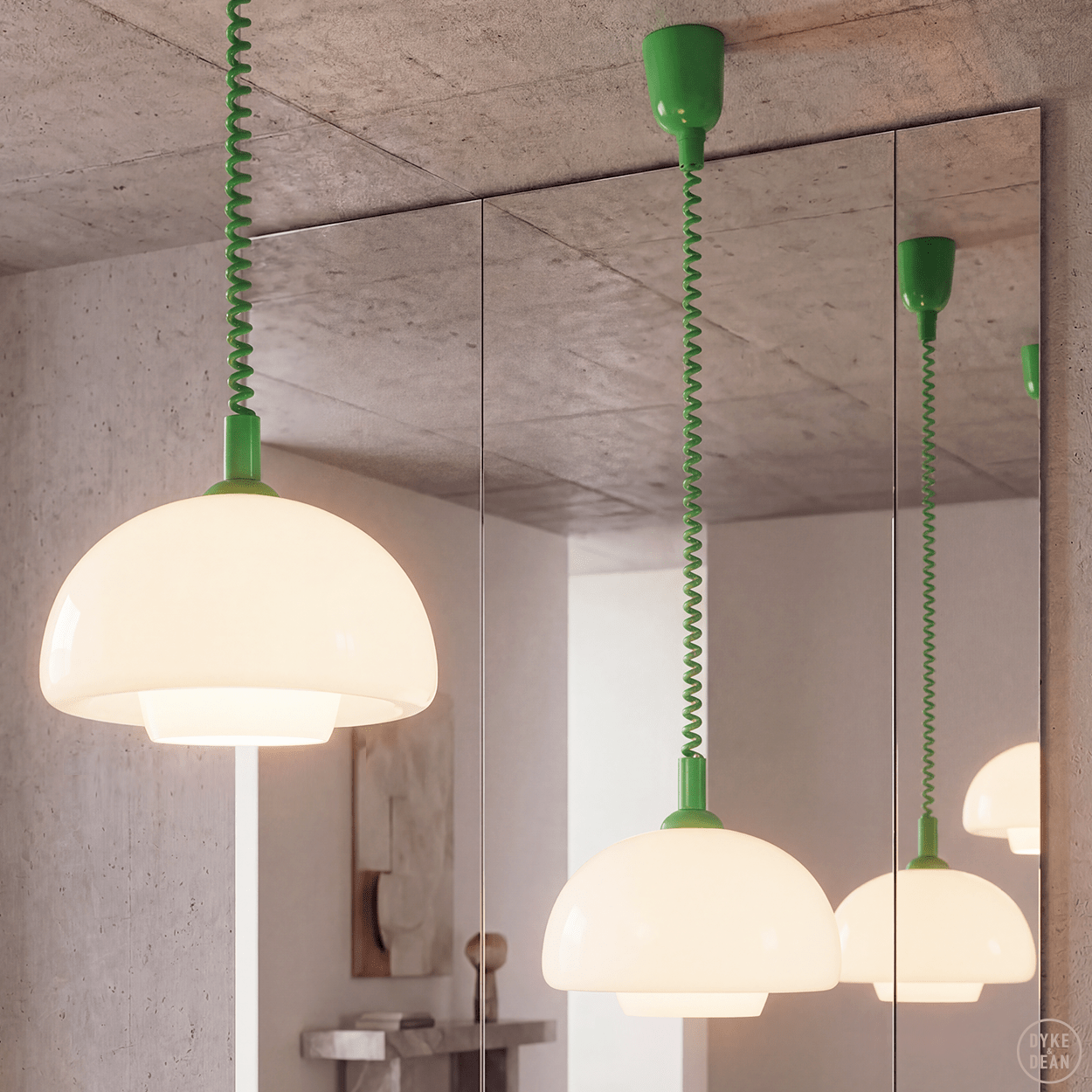 60's OPALINE RETRACTABLE CORD LIGHT - DYKE & DEAN