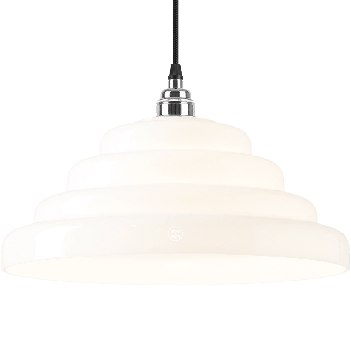 70s OPALINE GLASS PENDANT SHADE - DYKE & DEAN