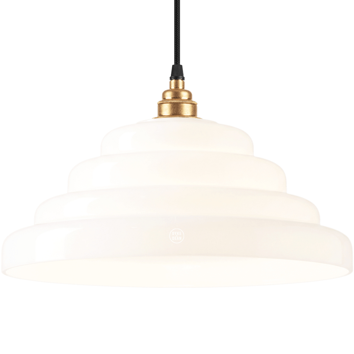 70s OPALINE GLASS PENDANT SHADE - DYKE & DEAN