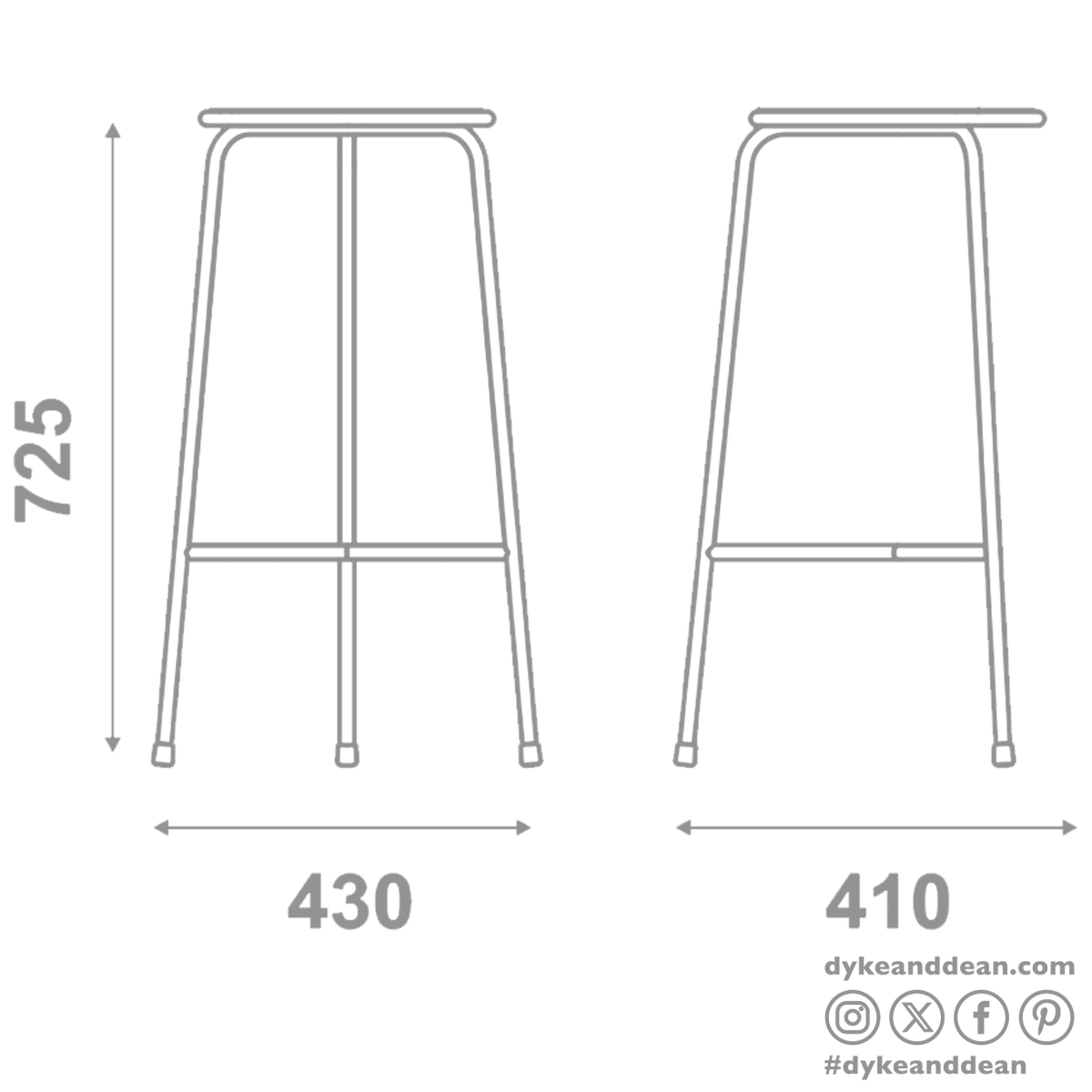 ADICO AÇO HIGH BAR STOOL