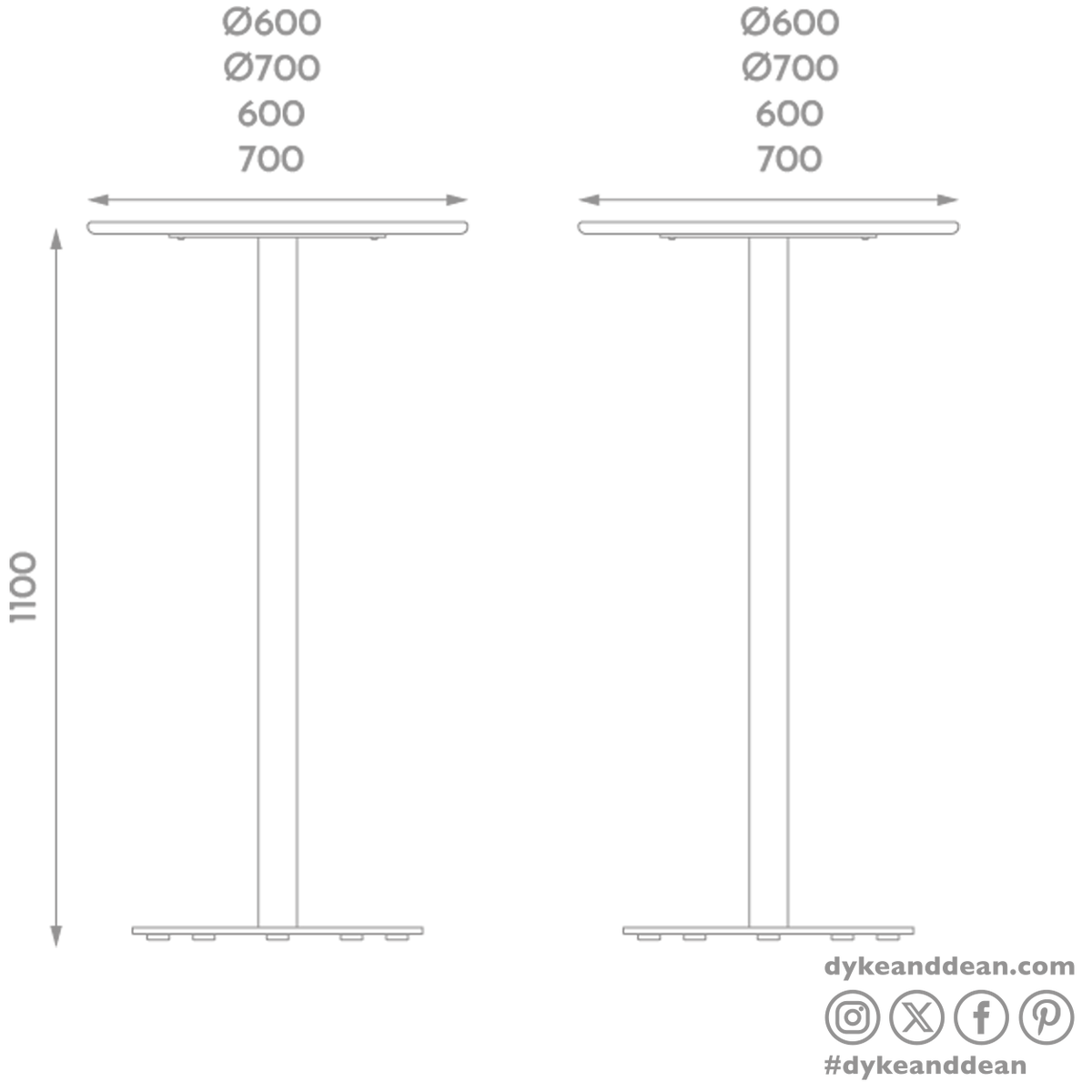 ADICO PLANA ROUND HIGH TABLE WOOD TOP