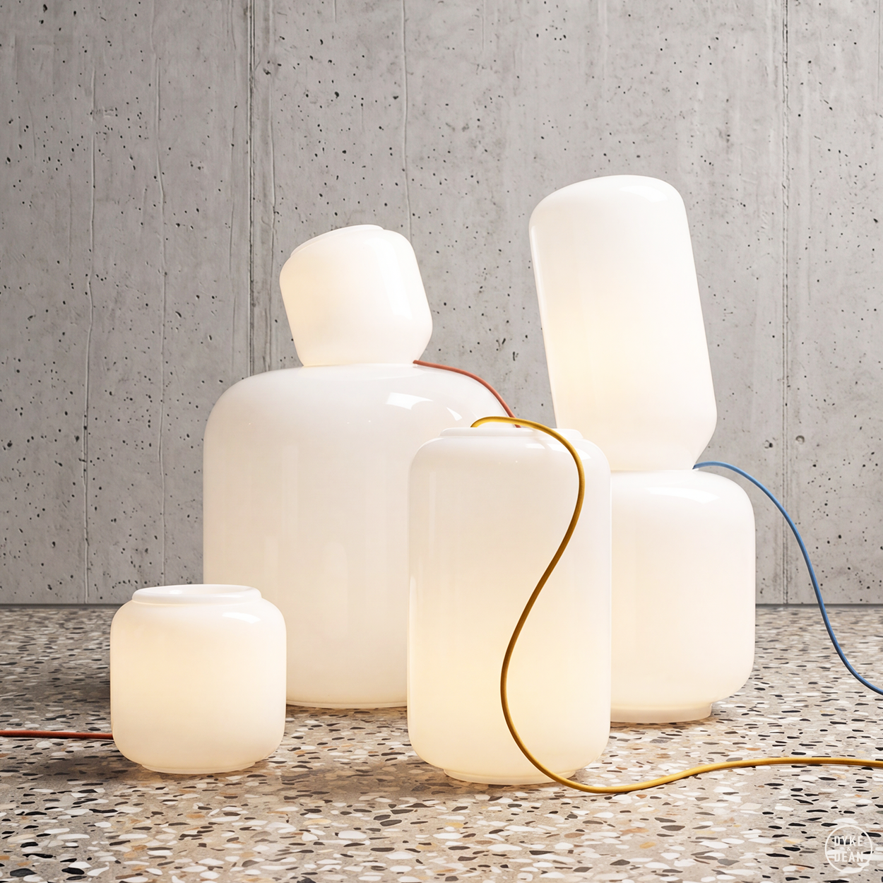 FLASK YELLOW TABLE & FLOOR GLASS LIGHT