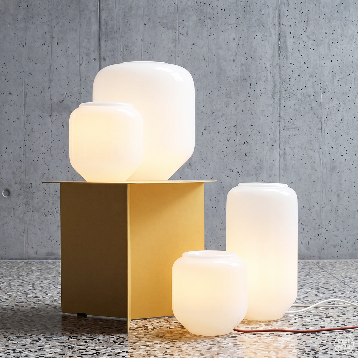FLASK YELLOW TABLE & FLOOR GLASS LIGHT