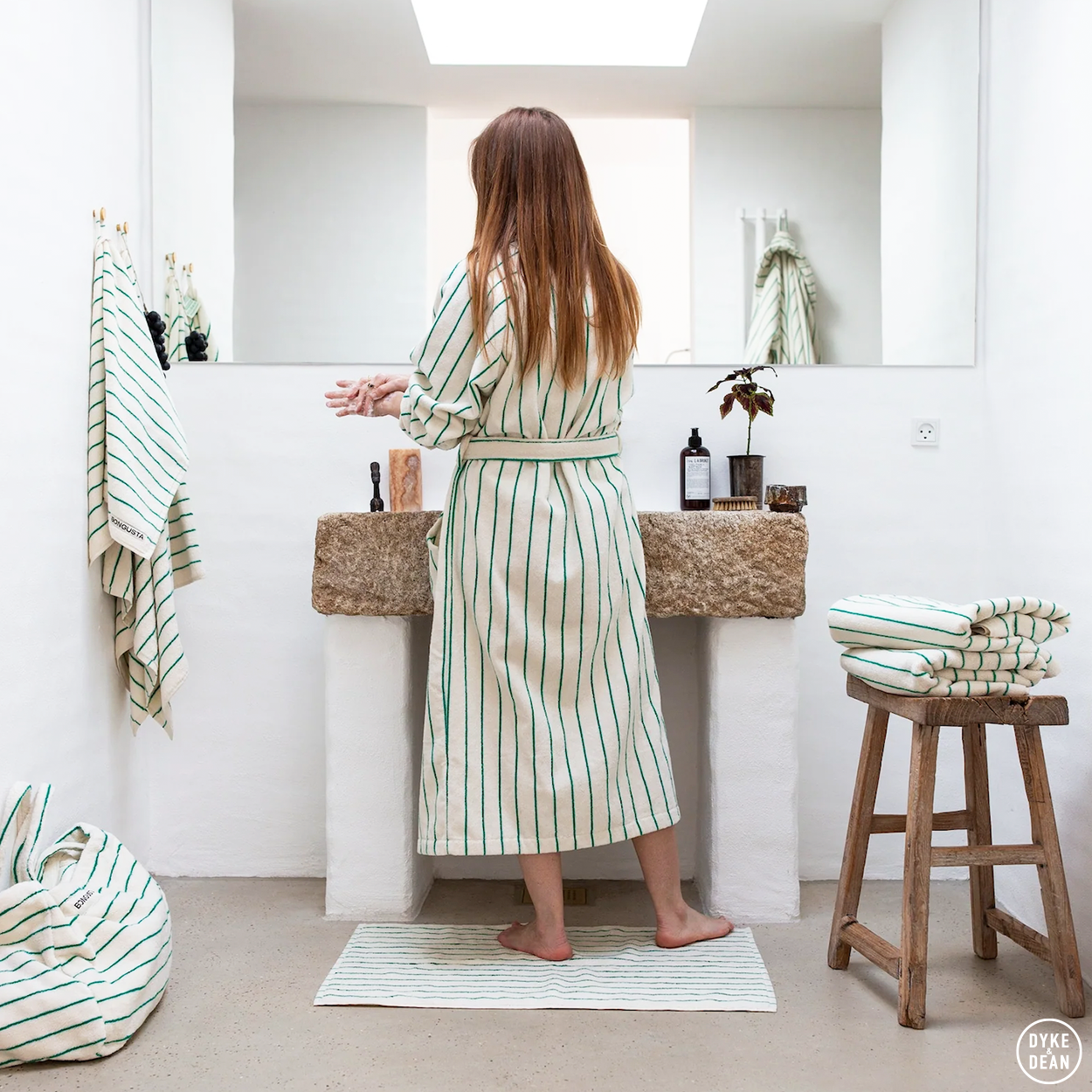 NARAM BATH MAT PURE WHITE & GRASS