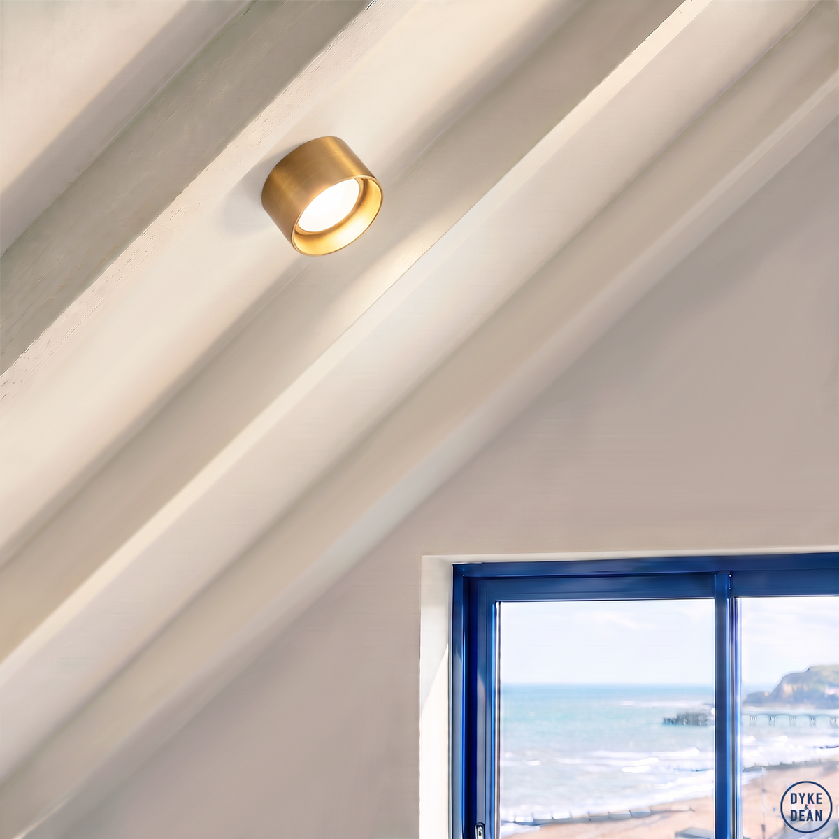 Ceiling puck light brass