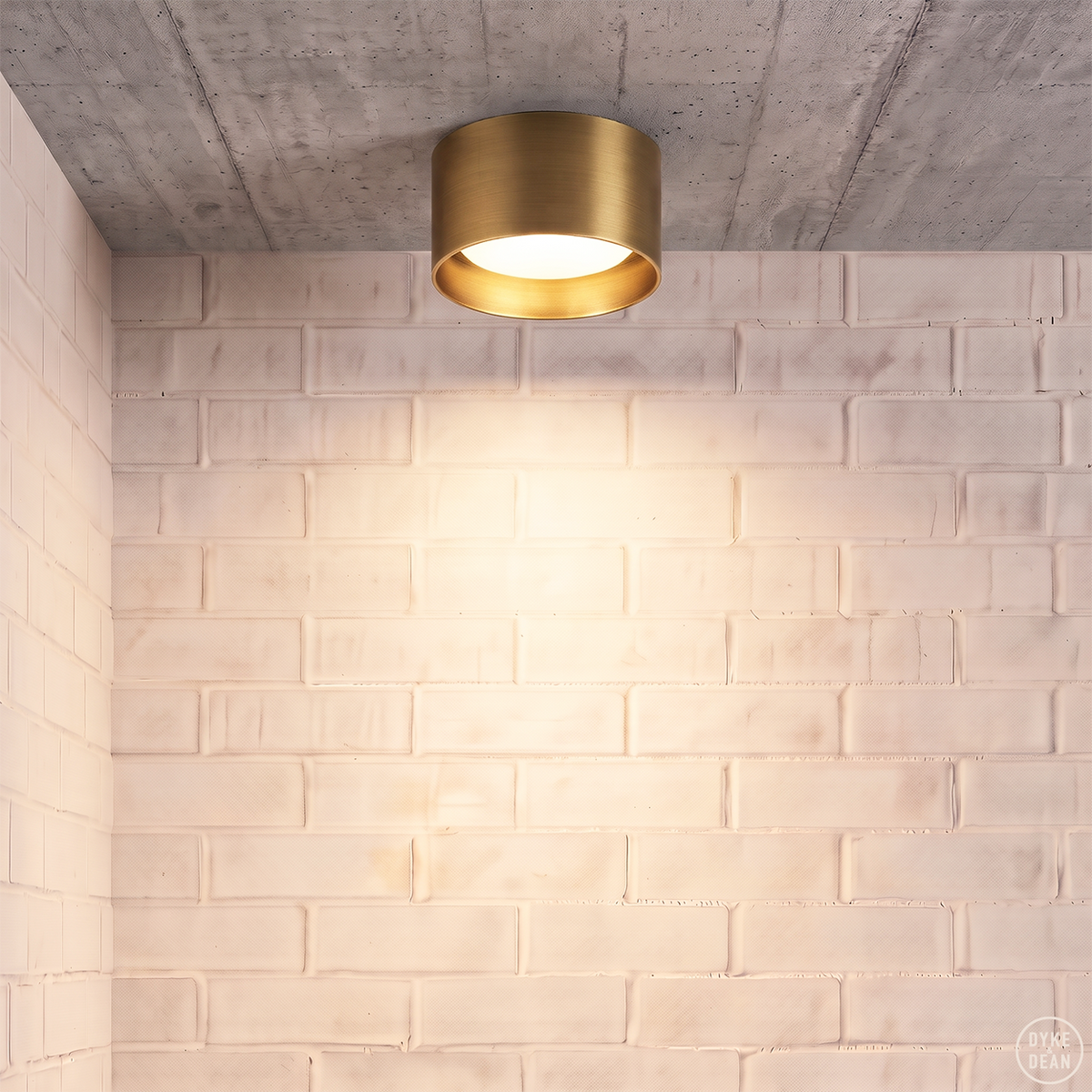 Ceiling puck light brass