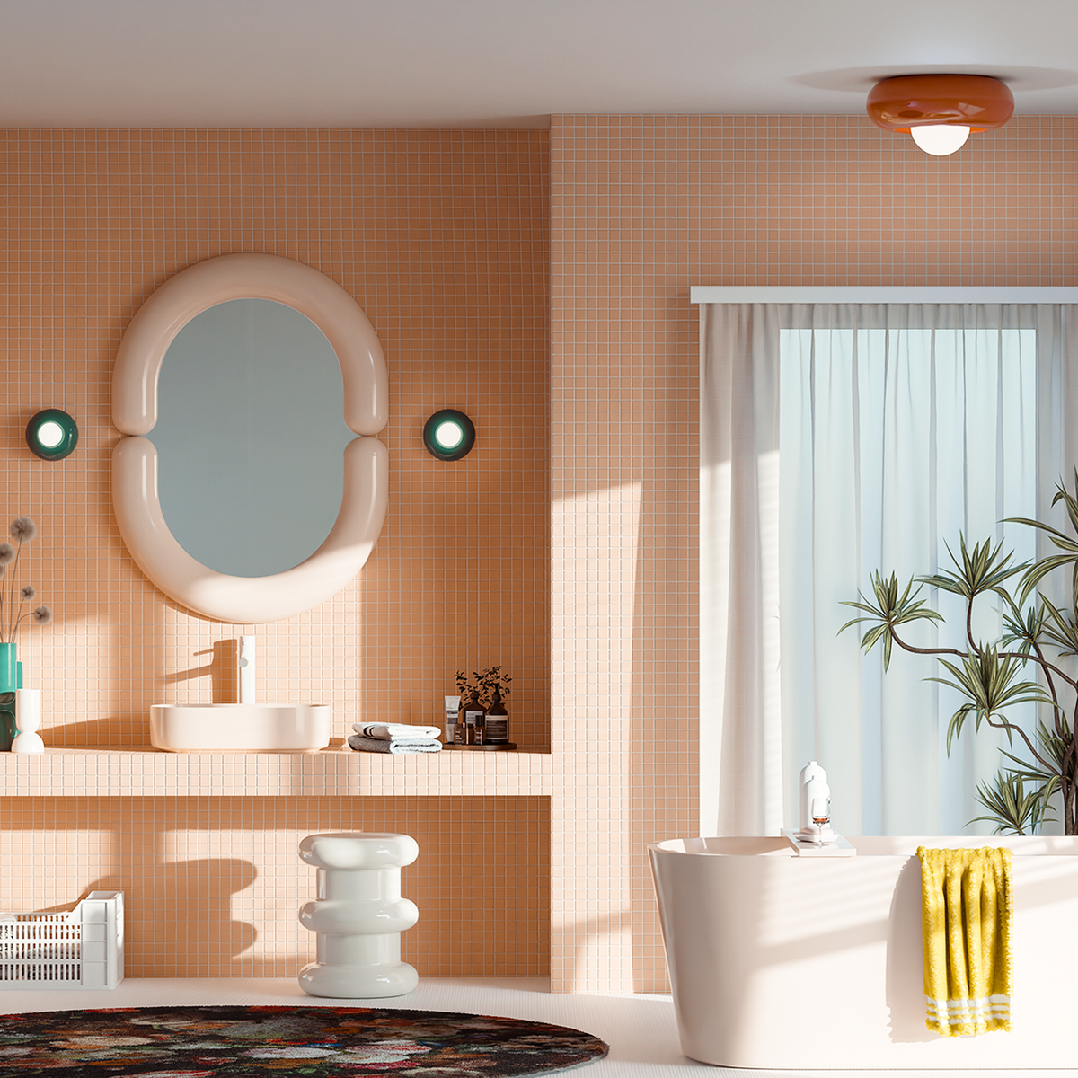 FERROLUCE BUMBUM CERAMIC DISC SCONCE WALL LIGHT