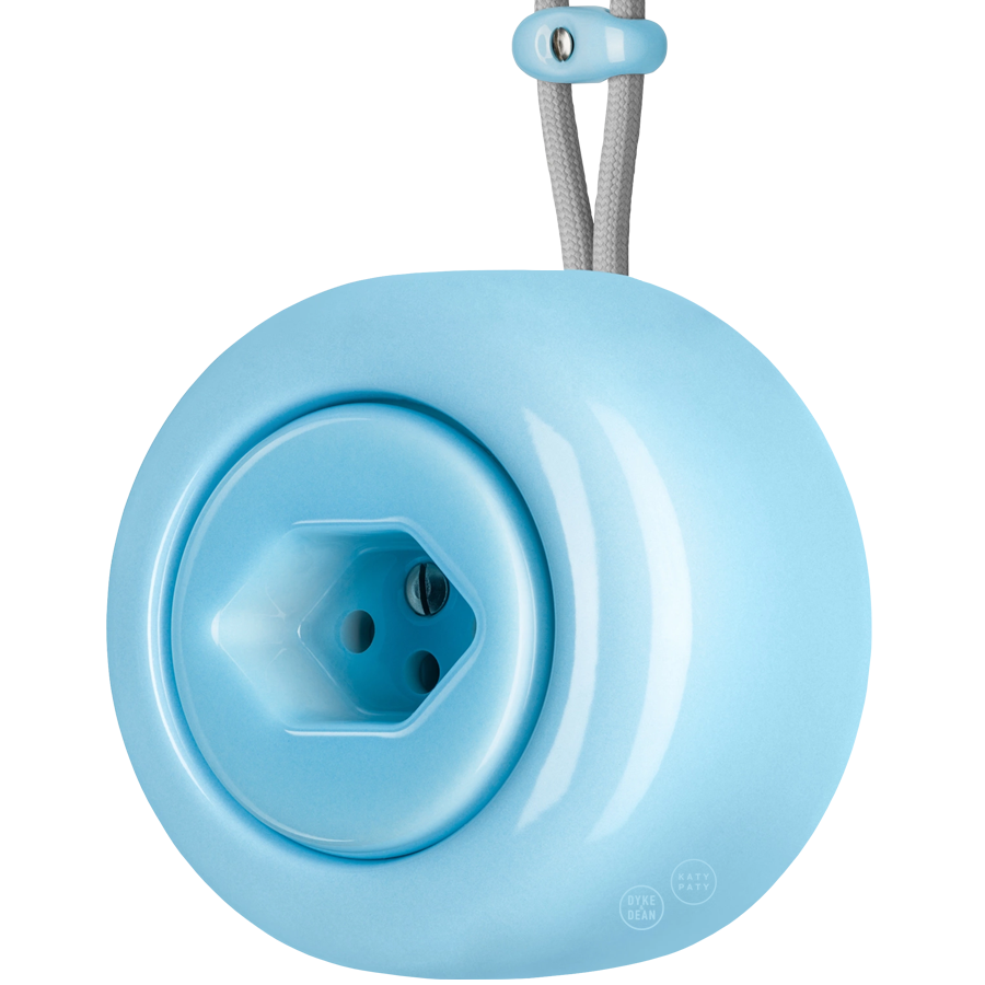 PORCELAIN ROUND SURFACE MOUNTED SWISS SOCKET PASTEL BLUE