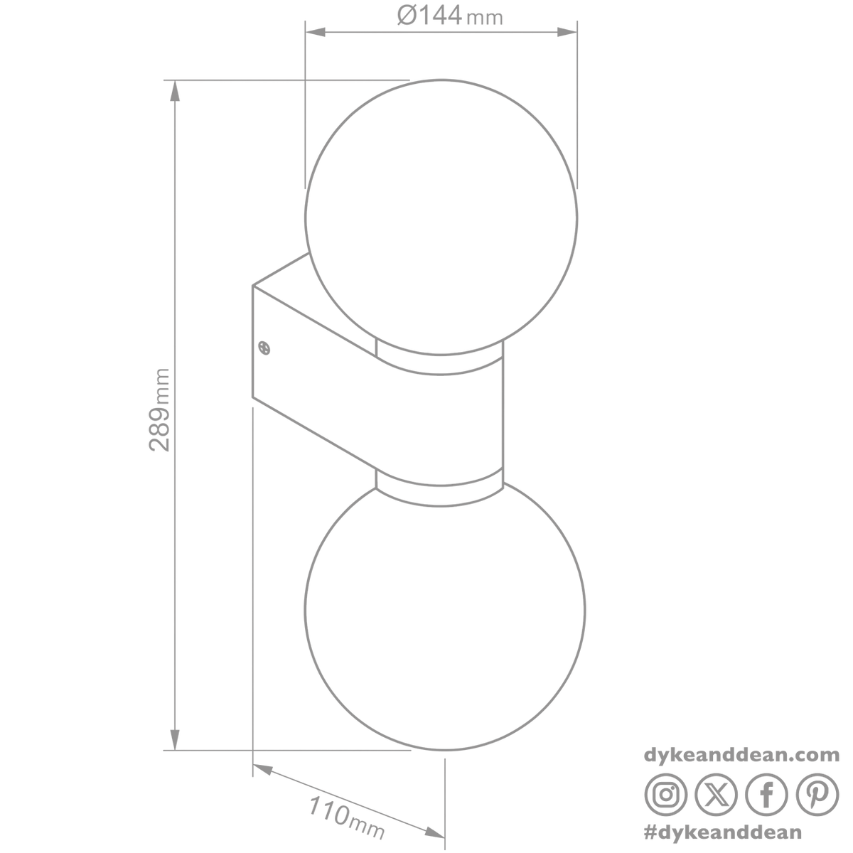 Double Globe Wall Sconce Waterproof Light