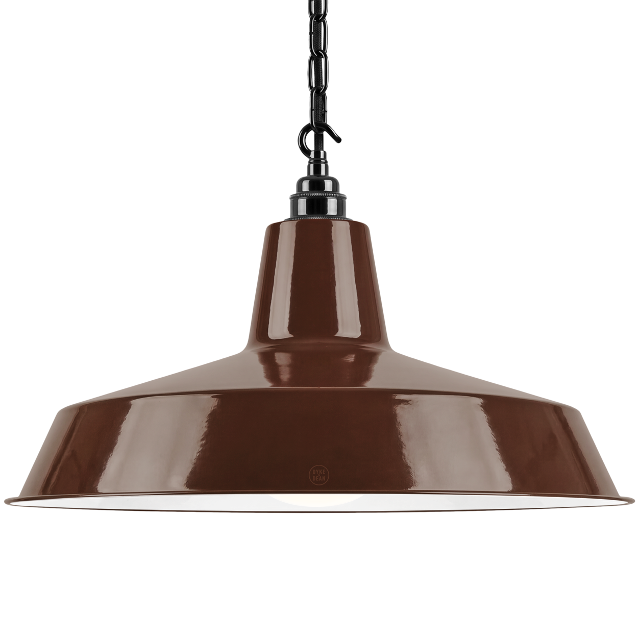 DYKE & DEAN PENDANT LAMPSHADE BROWN WITH HOOK & CHAIN SET