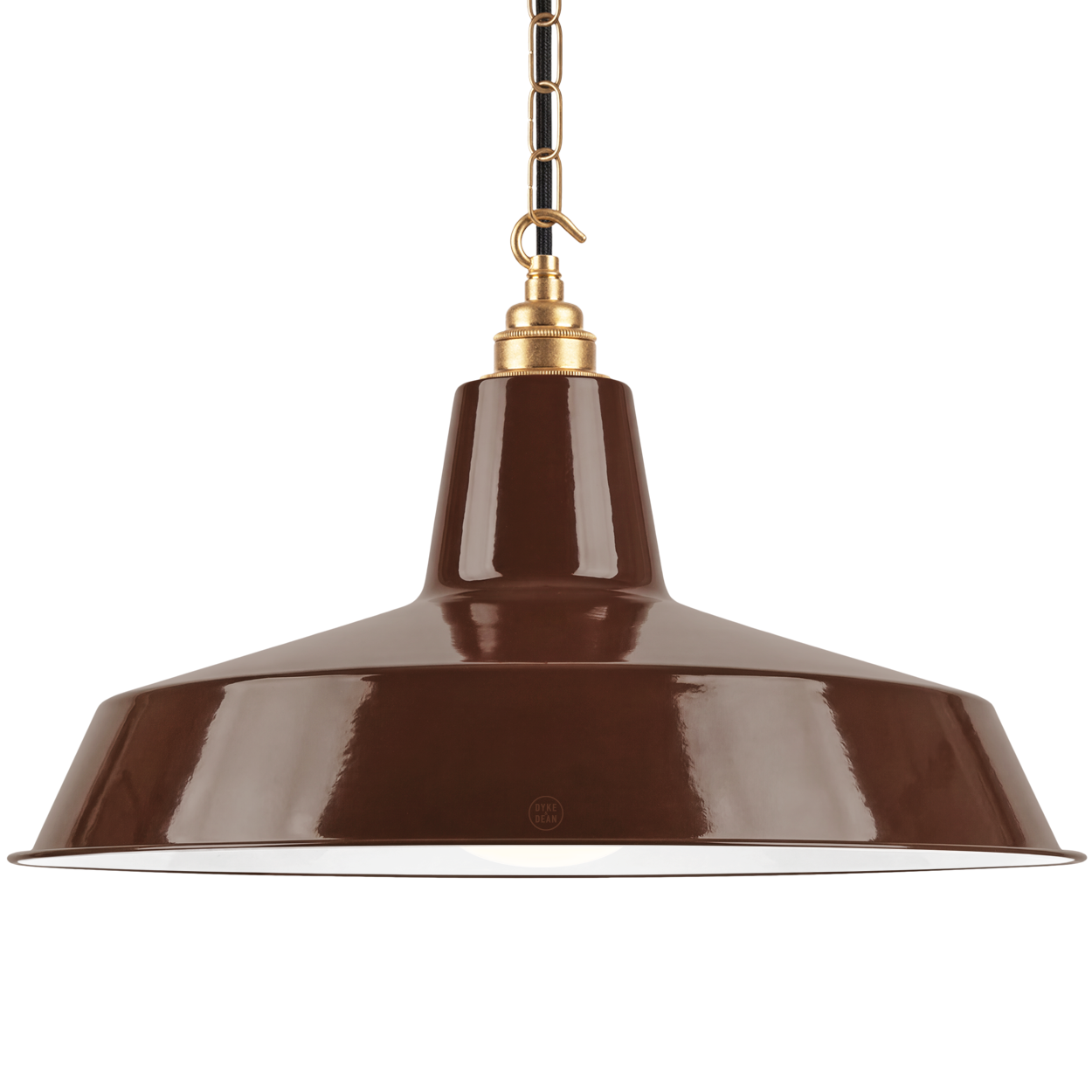 DYKE & DEAN PENDANT LAMPSHADE BROWN WITH HOOK & CHAIN SET