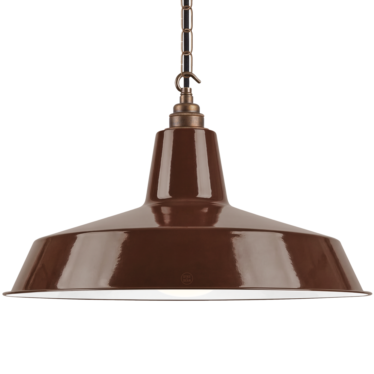 DYKE & DEAN PENDANT LAMPSHADE BROWN WITH HOOK & CHAIN SET