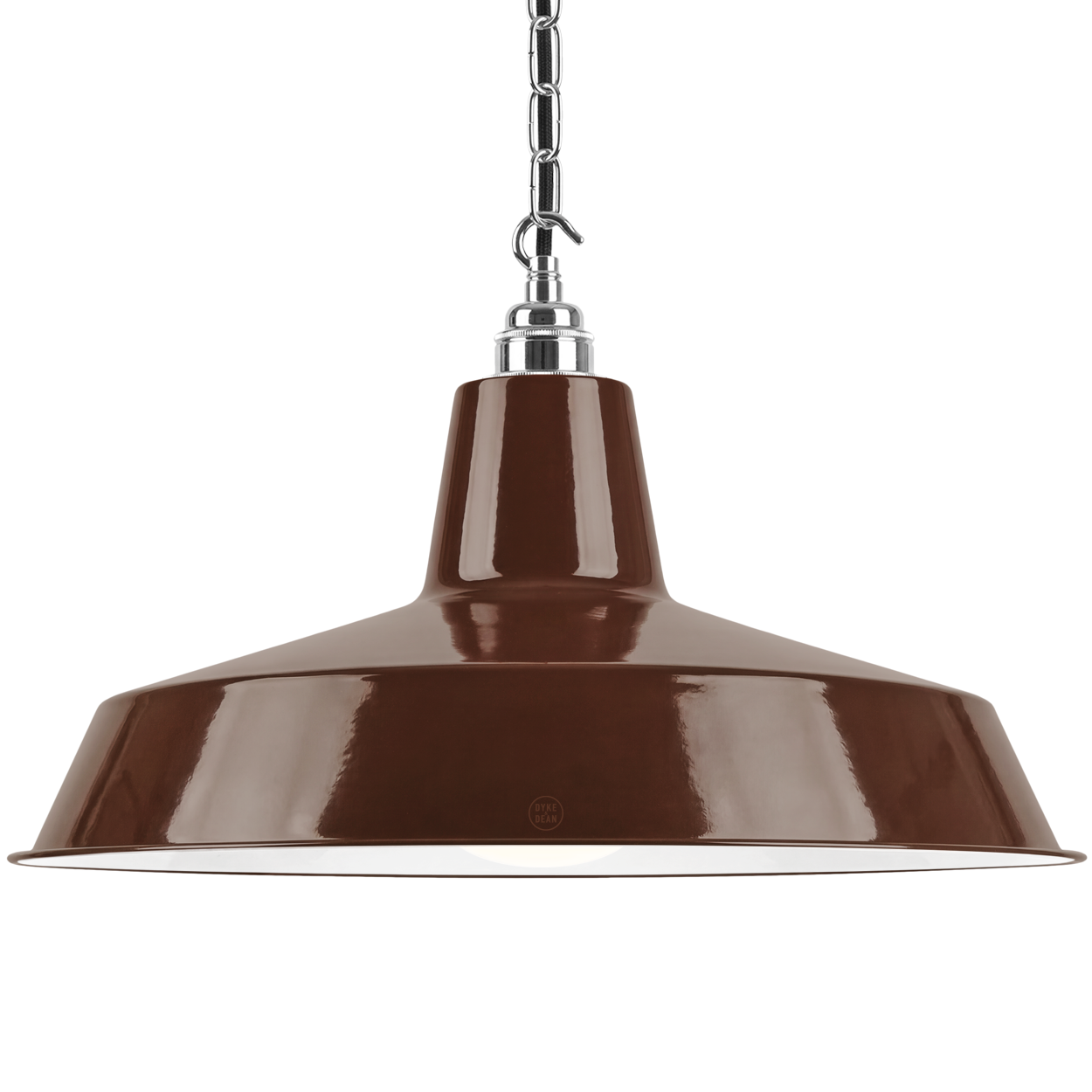 DYKE & DEAN PENDANT LAMPSHADE BROWN WITH HOOK & CHAIN SET