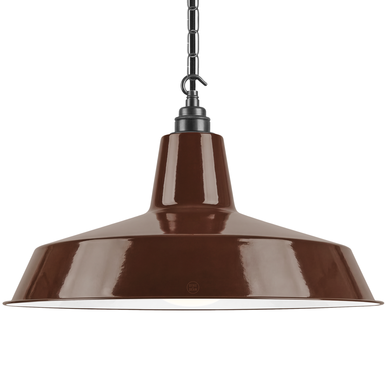 DYKE & DEAN PENDANT LAMPSHADE BROWN WITH HOOK & CHAIN SET