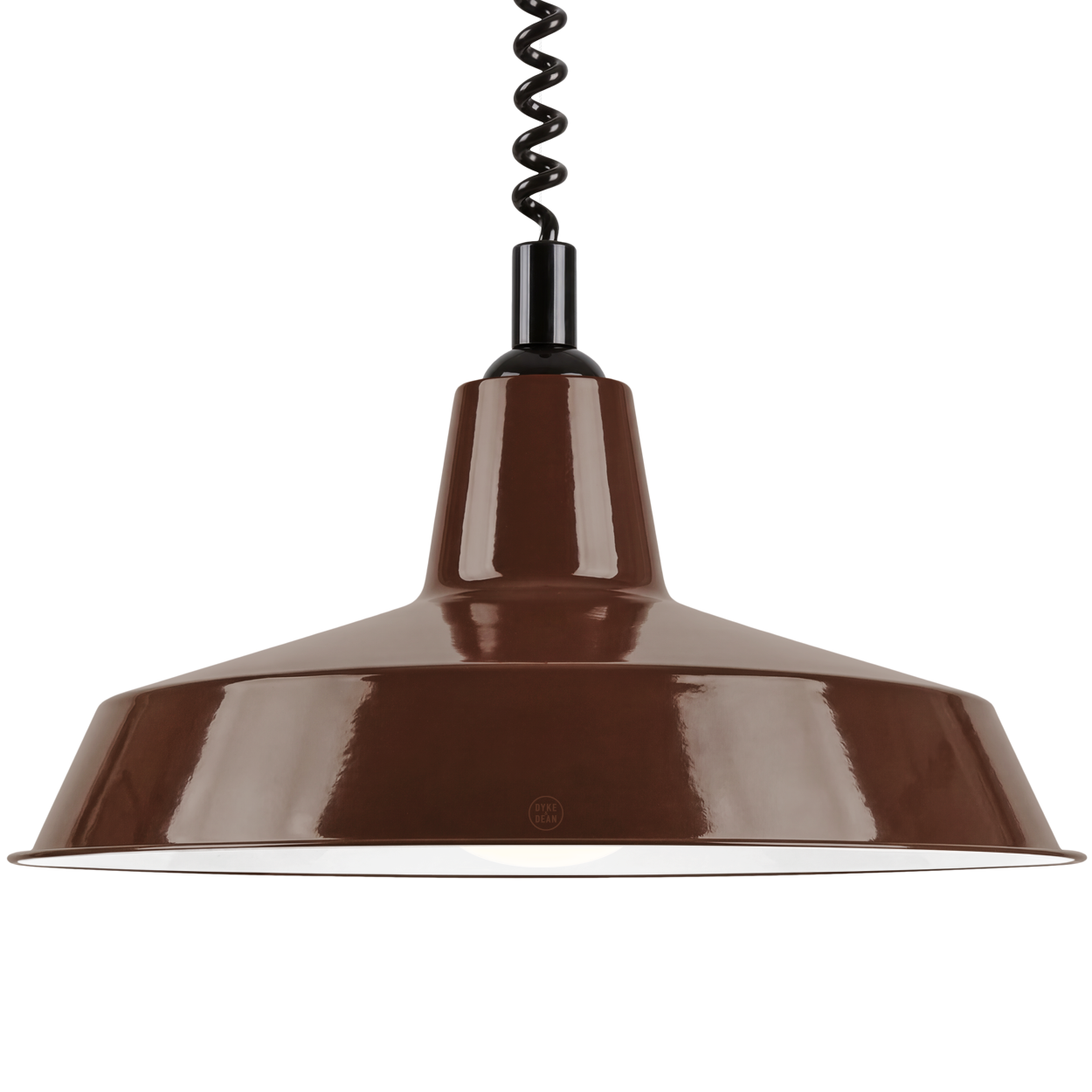 DYKE & DEAN PENDANT LAMPSHADE BROWN WITH RETRACTABLE SPRING