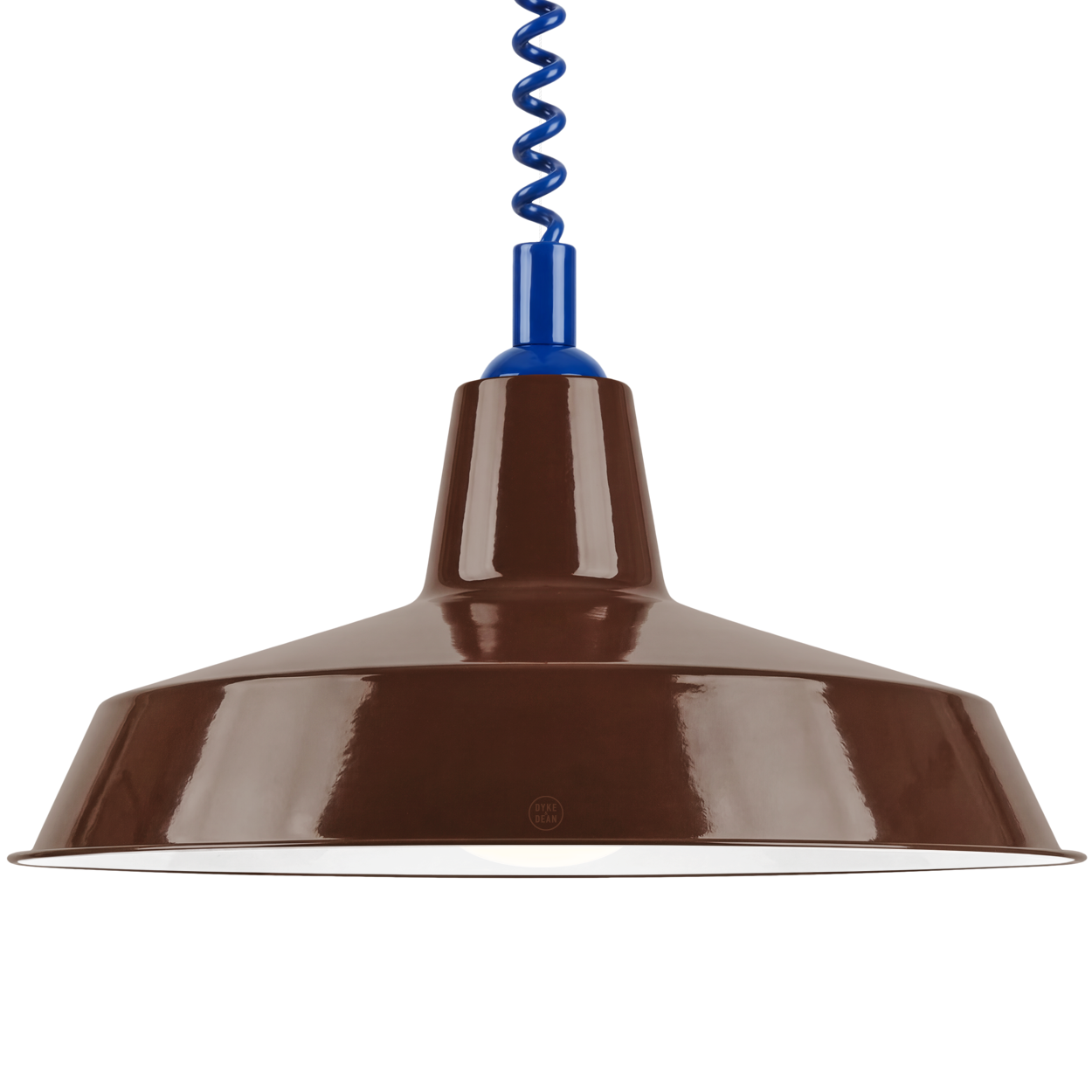 DYKE & DEAN PENDANT LAMPSHADE BROWN WITH RETRACTABLE SPRING