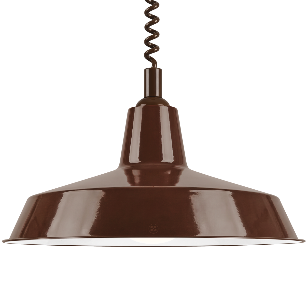 DYKE & DEAN PENDANT LAMPSHADE BROWN WITH RETRACTABLE SPRING