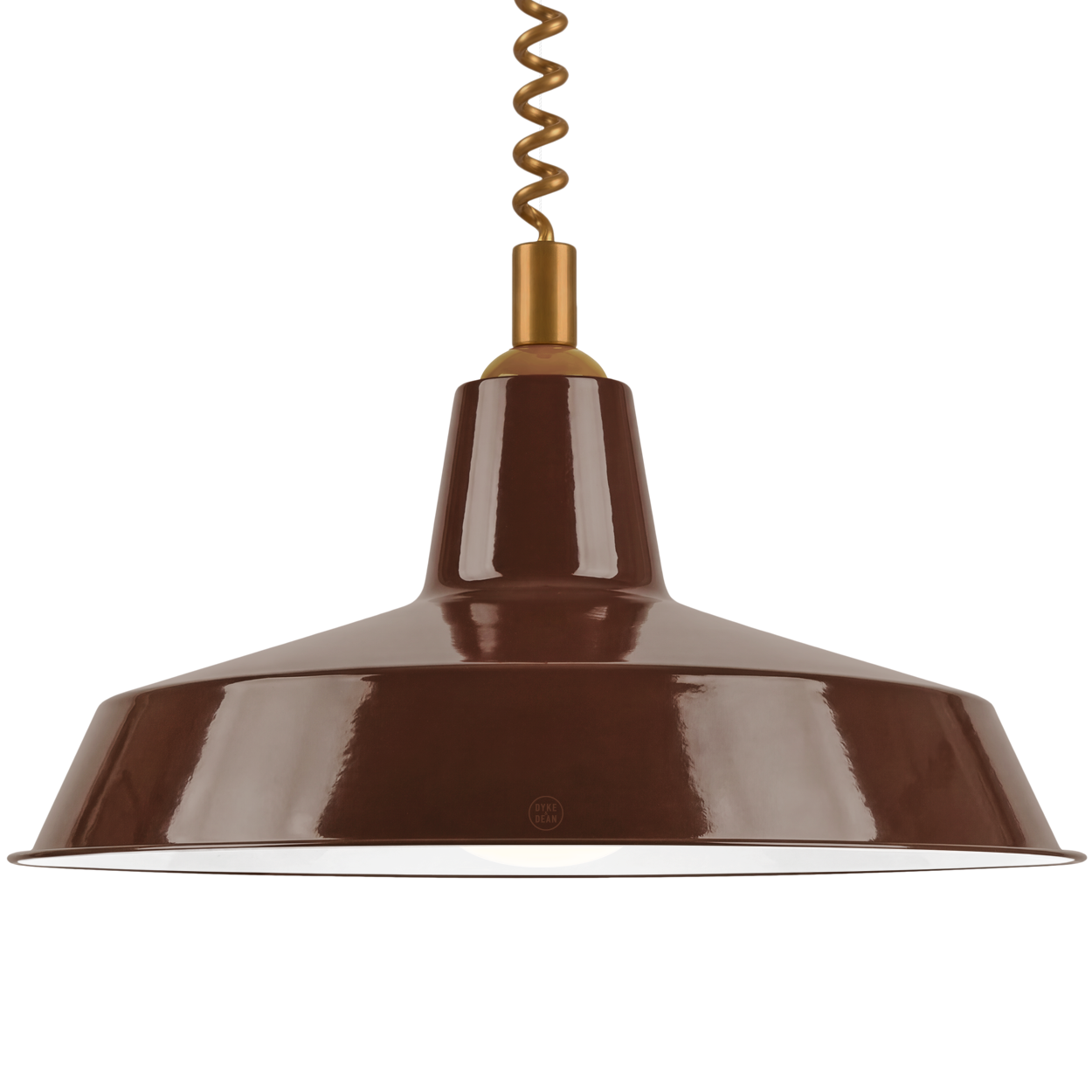DYKE & DEAN PENDANT LAMPSHADE BROWN WITH RETRACTABLE SPRING