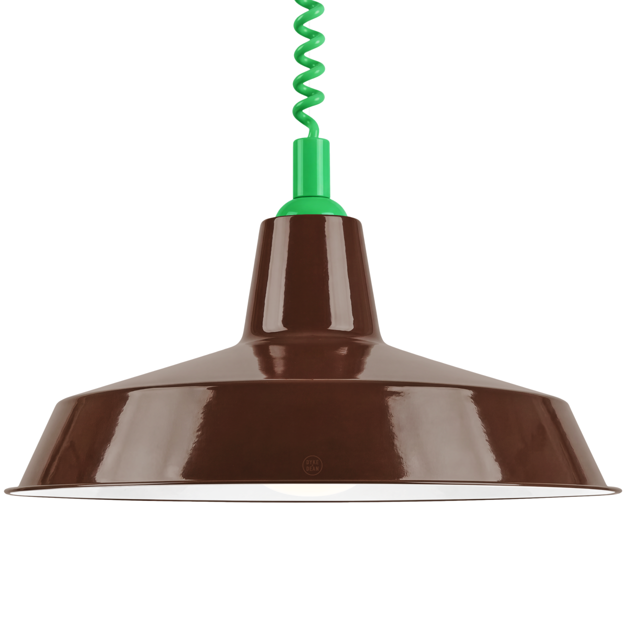 DYKE & DEAN PENDANT LAMPSHADE BROWN WITH RETRACTABLE SPRING